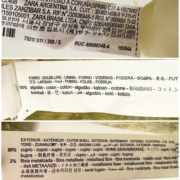 Zara METALLIC THREAD PRINTED DRESS-LIGHT YELLOW-7521/311 - Picture 16 of 16